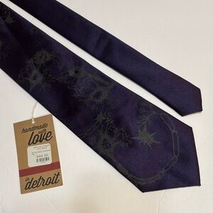 Cyberoptic Handmade in Detroit Dark Purple Men's Tie 58 x 3.5 NWT